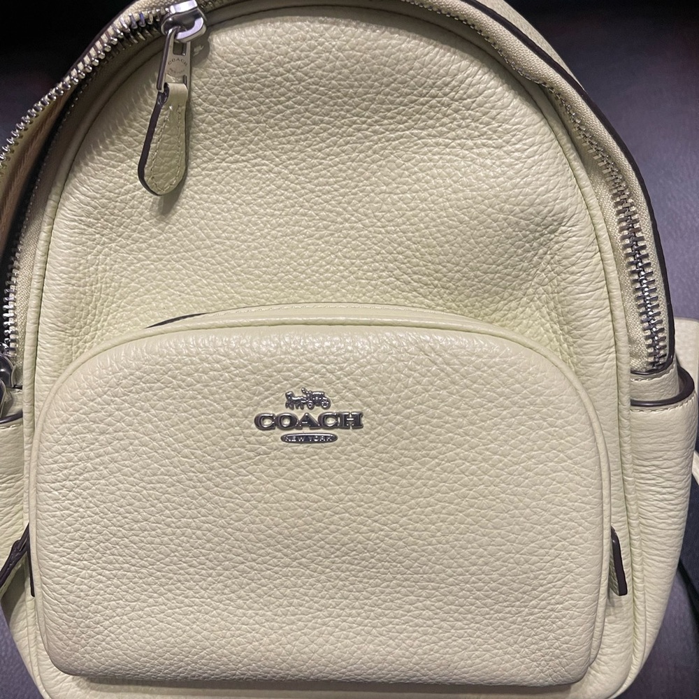 Coach Lemon Yellow Pebbled Leather Mini Backpack - Picture 2 of 6